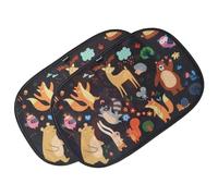 Enovoe Paquete de 2 parasoles para Ventana de Coche de Dibujos Animados de Animales para niños, 21 x 14 Pulgadas, parasoles para bebé, protección contra deslumbramiento y Rayos UV, para tu Hijo,