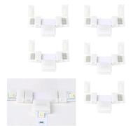 ENQIMAOYI 5pcs 6 pines en forma de T conector sin soldadura tira LED luz RGBWW 12 mm Splitter ángulo recto esquina enchufe para tiras LED SMD 5050 RGBCCT