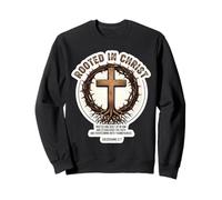 Enraizado en Cristo Coliseos 2:7 versículo bíblico Cita Cristiana Sudadera