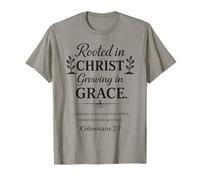 Enraizado en Cristo, creciendo en Gracia, Regalo de fe Cristiana Camiseta