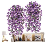 Enredaderas Artificiales | Hiedra de Flores Pensamiento Realista | Cesta Colgante de Flores Artificiales de Pensamiento,para Boda, Otoño, Primavera, Patio, Porche, Terraza, Puerta Principal, Pared, Ja