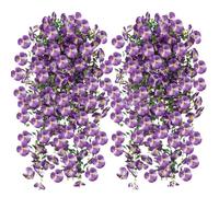 Enredaderas Artificiales para Exterior,2 Piezas de Guirnaldas Realistas de Pensamientos - Flores Colgantes para Pared - para Boda, Otoño, Primavera, Patio, Porche, Terraza, Puerta Principal, Pared, Ja