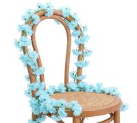 Enredaderas De Flores Artificiales, Guirnalda De Flores De Sakura Falsas De 5,91 Pies, Flores De Seda Colgantes, Enredaderas, Decoración Bonita De La Habitación(Azul)