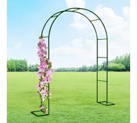 Enrejado ajustable de acero inoxidable para jardín, soporte resistente para plantas para pérgola, 80-350 cm, altura 260 cm, estructura metálica duradera, ideal para plantas trepadoras, acabado verde
