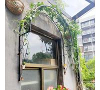 Enrejado de arco de jardín al aire libre para plantas trepadoras, diseño de hierro vintage, arco de rosas rústico para jardines, balcones, ventanas y puertas, elegante decoración de jardín