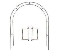 Enrejado de arco de jardín de acero inoxidable para plantas trepadoras, resistente a la intemperie, decoración de arco de metal de 3,2 x 2,4 m para rosas y vides. Característica de jardín