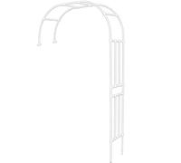 Enrejado de arco de jardín de metal de medio círculo para plantas trepadoras, arco de cenador montado en la pared, decoración elegante de patio y patio trasero, color negro y crema, 180 x 240 cm