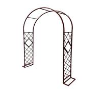 Enrejado de arco de jardín de metal para plantas trepadoras, cenador de hierro resistente de 8 pies a 12 pies, arco de rosas para exteriores, celosía decorativa para caminos de jardín, color marrón