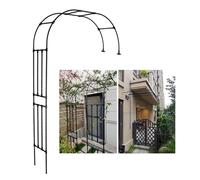 Enrejado de arco de jardín de metal resistente a la intemperie, árbol de rosas negras para plantas trepadoras, diseño de media cara, 4 pulgadas de ancho x 7.8 pies de alto, 5.9 x 7.8 pies de alto, 6.5