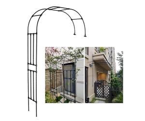 Enrejado de arco de jardín de metal resistente a la intemperie, árbol de rosas negras para plantas trepadoras, diseño de media cara, 4 pulgadas de ancho x 7.8 pies de alto, 5.9 x 7.8 pies de alto, 6.5