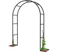 Enrejado de arco de jardín de metal resistente, arcos de rosas resistentes a la intemperie para bodas y jardines, soporte decorativo de entrada de 1,2 m a 3,5 m de ancho, color negro, 1,2 m de ancho x