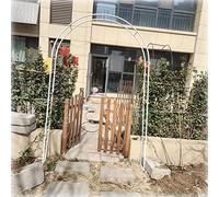 Enrejado de arco de jardín de metal resistente para plantas trepadoras, cenador de rosas, resistente a la intemperie, con recubrimiento en polvo, con bases, 11 tamaños de instalación de 80 a 350 cm de