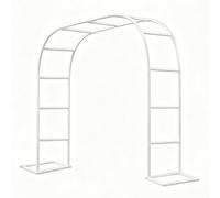 Enrejado de arco de jardín de metal resistente, resistente a la intemperie, árbol de plantas trepadoras para bodas al aire libre, decoración de ceremonias de globos de flores (blanco, 80 cm de ancho x