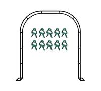 Enrejado de arco de jardín de metal resistente, resistente a la intemperie, soporte para plantas trepadoras, 2,8 x 2,2 m con base y 10 clips para un mejor crecimiento de las plantas, ideal para vides