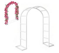 Enrejado de arco de jardín de metal Slish para plantas trepadoras - 140 x 240 cm, diseño tubular arqueado, perfecto para exteriores e interiores para patio, decoración de jardín