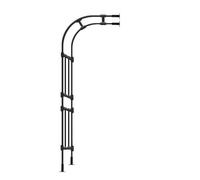 Enrejado de arco de jardín, medio arco de metal resistente para plantas trepadoras, resistente a la intemperie, cenador decorativo para exteriores, negro, 250 x 240 x 50 cm, perfecto para caminos de