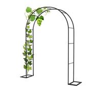 Enrejado de arco de jardín, pérgola de metal grueso para bodas al aire libre, flexible y resistente a la intemperie, cenador estable en color negro, tamaños de 0,8 m a 3,5 m (140 x 230 cm)