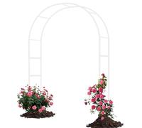Enrejado de arco de rosas resistente a la intemperie para enredaderas trepadoras, arco independiente de acero recubierto de polvo, perfecto para patio trasero y césped, negro/blanco/verde (crema, 80