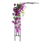 Enrejado de arco para planes de escalada, cenador semiarqueado para rosas y vides al aire libre, decoración de boda, diseño que ahorra espacio (negro, 24 pulgadas de ancho x 94 pulgadas de alto)