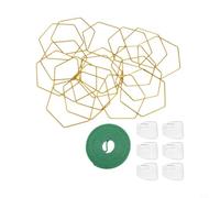 Enrejado de cadena metálica hexagonal de 18 piezas para apoyar plantas enredaderas paredes, vallas, balcones, patios e invernaderos