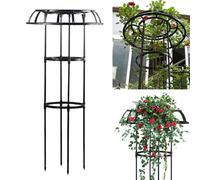 Enrejado de jardín de metal de 135 cm, soporte de glicinia inoxidable para plantas trepadoras, elegante decoración de obelisco al aire libre