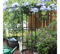 Enrejado de jardín estructura de obelisco metálico para plantas trepadoras que apoya el crecimiento vertical en varios entornos (125 cm)