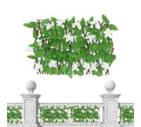 Enrejado de jardín expandible,Enrejado expandible al aire libre - Valla de celosías expandibles de sauce, de jardín para escaleras, patio trasero, fondo de plantas verdes