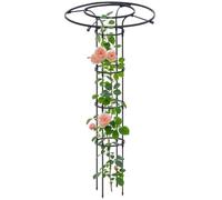 Enrejado de metal de interior para plantas trepadoras, forma de torre negra de 145 cm, fácil de montar, soporte de jardín para enredaderas y enredaderas, perfecto para decoración del hogar