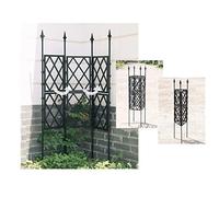 Enrejado de metal resistente para jardín, 85 x 130 cm, panel de rejilla de alambre negro para plantas trepadoras, vides, flores y verduras, estructura de soporte al aire libre
