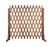 Enrejado extensible for jardín, paneles de celosía autoportantes de madera maciza for exteriores, celosía decorativa for vallas. valla jardin(Bruin,70)