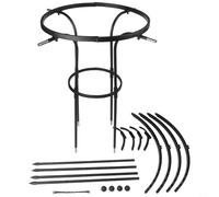Enrejado negro para plantas trepadoras al aire libre, marco de rejilla arqueada, soporte de vid para rosas, tomates, verduras, estaca de jardín de PVC, diseño que ahorra espacio (varios tamaños) (90
