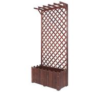 Enrejado Vertical de Flores Con Celosía de Diamante Con Macetero, Soporte for Plantas Con Cesta Colgante Resistente, Adecuado for Jardines(35.4x14.6x78.7in,With Top)