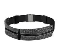 Enreluya Riñonera Running Deportiva, Cinturon Correr Hombre y Mujer con Cierre Cremallera Riñonera Deportiva Impermeablepara Correr, Gimnasio, Viaje al Aire Libre, Gris Oscuro