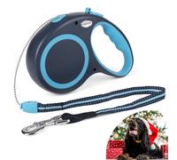 Enrgticdg Correa retráctil para perro de 30 pies, gran correa resistente para perros de hasta 75 libras, reflejo nocturno, freno con una sola mano, cinta de nailon fuerte, sin enredos, mango de goma