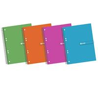 Enri 100430087 - Pack de 5 cuadernos en espiral, tapa extradura