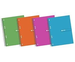 Enri 100430087 - Pack de 5 cuadernos en espiral, tapa extradura