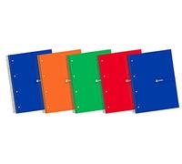 Enri 100430093 - Cuaderno microperforado A4/210 x 297 mm, Pack de 5 unidades, Tapa extradura, 120+40 Hojas, Cuadrícula 4x4