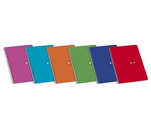 Enri 100430109 - Pack de 10 cuadernos espiral, tapa blanda, 4º