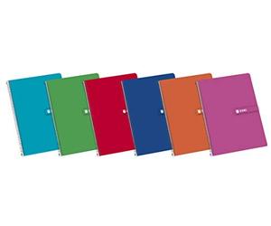 Enri - Cuadernos Cuarto Paquete 5 unidades Tapa Dura 80 Hojas 1 línea horizontal Surtido aleatorio, A4