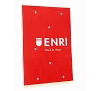 Enri, bloc de notas A6, tapa blanda, 80 hojas blancas lisas, pack de 10 libretas, color rojo