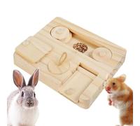 Enrichment Toy - Puzzle pequeño animal Foraging Wooden Dispenser - Enrichment Pet Feeding Toys for Indoor Feeding Cage Play Pet Home Hamster House Mice Rabbits