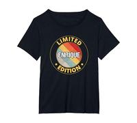 Enrique Camiseta, Mujer Tallas Grandes, Negro, 5XL Grande