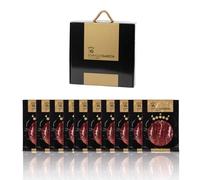 ENRIQUE GARCÍA - Jamón de Bellota 100% Ibérico, 10 Sobres Envasados al Vacío de 100 g Aprox. Acabado plástico. Caja regalo de cartón. Corte a máquina