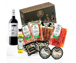 ENRIQUE RECH - Cesta Gourmet para Regalar - Lote Embutidos Ibericos - Cremas de Queso y Sobrasada - Picos Artesanos - Vino Tinto y Aceite Oliva Virgen Extra - Cesta Regalo