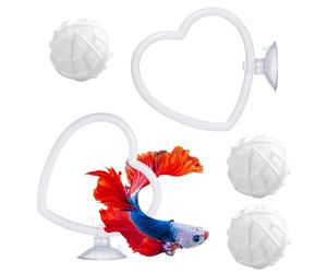 Enriquecimiento de peceras - Equipo de desarrollo de movimiento betta, anillos circulares de ejercicio de natación, tamaño compacto de entrenamiento de hábitat, construcción de acuario de nailon suave