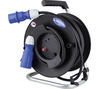 Enrollacable con clavija cee a enchufe cee de 3 polos 25 m weingärtner kabel