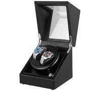 Enrollador automático de relojes Relojes dobles Almacenamiento de cuero Motor silencioso de lujo Pintura de piano Negro brillante 2 modos de fuente de alimentación Cubierta abierta 5 modos It's so