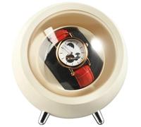 Enrollador automático para relojes de 1 reloj, caja giratoria automática para relojes automáticos con batería o fuente de alimentación, para hombres y mujeres, color blanco, Blanco