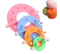 Enrollador de bolas de | Juego de herramientas para tejer lana DIY para manualidades con agujas de 4 piezas | Juego de herramientas para hacer pompones para sombreros de bola de pelusa, decoraciones d