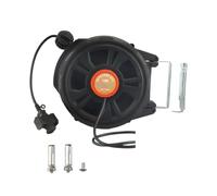 Enrollador de cable, Carrete de cable extensión retráctil 10 m, alimentación resistente, soporte giratorio 180° for montaje en techo o pared, carrete eléctrico for automóvil
